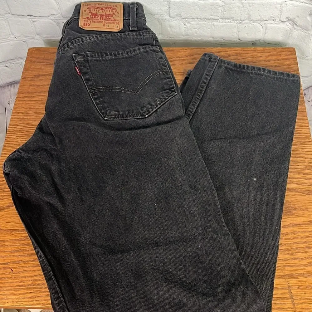 LEVI’s 550 34 X 34 Black Light Fade Relaxed Fit Denim jeans
